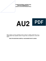 Advanced External Auditing (Au2) Practice Examination #1 (Updated To The 2015/2016 Module Notes)