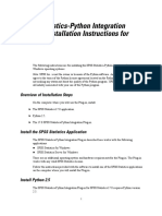 SPSS Statistics V 17 SPSS Statistics-Python Integration Plug-In Installation Instructions