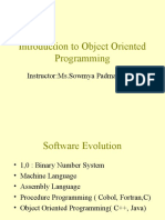 Introduction To Object Oriented Programming