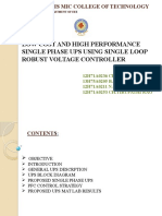 Low Cost and High Performance Single Phase Ups Using Single Loop Robust Voltage Controller