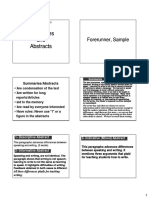 Summaries Summaries and and Abstracts Abstracts: Forerunner, Sample Forerunner, Sample