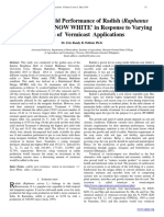 Growth and Yield Performance of Radish (Raphanus Sativus L.) 'CV' 'SNOW WHITE' in Response To Varying Levels of Vermicast Applications