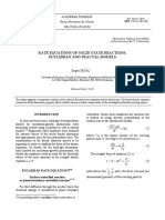 Rate Equations of Solid State Reactions. Euclidean and Fractal Models