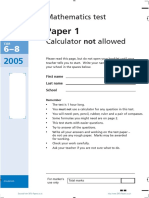 Ks3 Mathematics 2005 Level 6 8 Paper 1