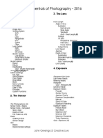 Fundamentals of Photography Outline 