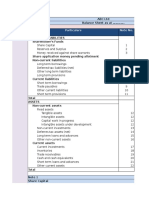 Revised Schedule VI Balance Sheet Forma