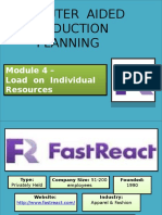 Computer Aided Production Planning: Module 4 - Load On Individual Resources