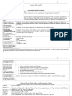 Learning Central Focus: Lesson Plan Model