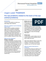 Argon Laser Treatment: For Eye Problems Related To The Back of The Eye (Retinal Problems)