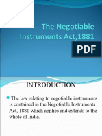 The Negotiable Instrument Act, 1881