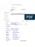 Autocad 2012 Shortcuts: Table of Contents