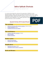 Quantitative Aptitude Shortcuts