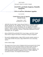 Carroll Eugene Singleton, and Sheila Singleton v. United States, 128 F.3d 833, 4th Cir. (1997)