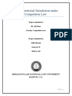 Extra-Territorial Jurisdiction Under Competition Law: Hidayatullah National Law University Raipur, C.G