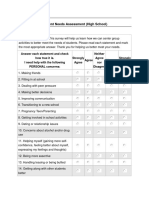 Student Needs Assessment