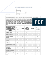 Student Needs Assessment