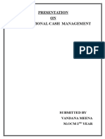 Presentation ON International Cash Management: Submitted by Vandana Meena M.Ocm 2 Year