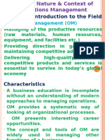 Chapter 1: Introduction To The Field: Operations Management (OM)