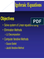 Linear Algebraic Equations: Objectives