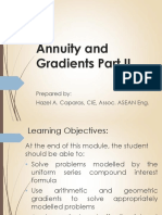 Annuity and Gradients Part II: Prepared By: Hazel A. Caparas, CIE, Assoc. ASEAN Eng