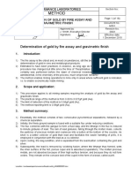 M501 R0003 Determination of Gold by Fire Assay and Gravimetric Finish