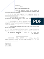 Affidavit of Discrepancy - DTI