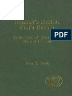 Joan E. Cook Hannahs Desire, Gods Design Early Interpretations of The Story of Hannah JSOT Supplement Series 1999 PDF