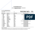 Medical Technologist 02-2017 Room Assignment