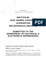 Term Paper On Construction of 12 Volts Power Supply