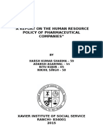 A Report On The Human Resource Policy of Pharmaceutical Company