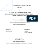 A Study On Customer Satisfaction Towards The Net Banking Services of HDFC Bank in Lucknow City