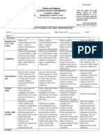 Oral Presentation Rubric