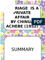 Assignment - Marriage Is A Private Affair by Chinua Achebe