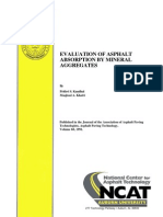 Evaluation of Asphalt Absorption by Mineral Aggregates