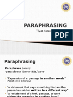 PARAPHRASING