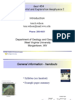 Geol 454 Environmental and Exploration Geophysics I: Phone: 293-6431