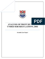 Analysis of Front-Running Under Sebi Regulations, 2003: Securities Law Project