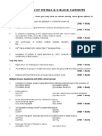 Extraction of Metals and S - Block Elements