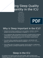 Improving Sleep Quality and Quantity in The ICU