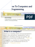 Introduction To Computers and Programming