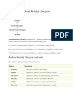 Android Activity Lifecycle and Intents