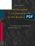 Supplements To Vetus Testamentum - Invasion of Sennacherib in The Book of Kings A Source Critical and Rhetorical Study of 2 Kings 1