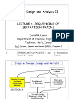 Sequencing of Separation Trains