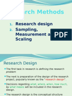 Research Methods: Research Design Sampling, Measurement and Scaling