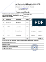 Commercial Invoice: WUXI Gezhiling Machanical&Electrical CO.,LTD