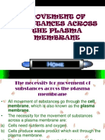 Movement of Substances Across The Plasma Membrane