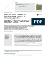 From The Printer: Potential of Three-Dimensional Printing For Orthopaedic Applications