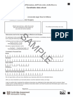 Imat Candidate Data Sheet Sample PDF