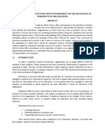 Proposal On Effects of Poor Office Environment On The Motivaton of Workers in An Organization