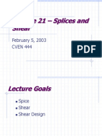 Lecture 21 - Splices and Shear: February 5, 2003 CVEN 444